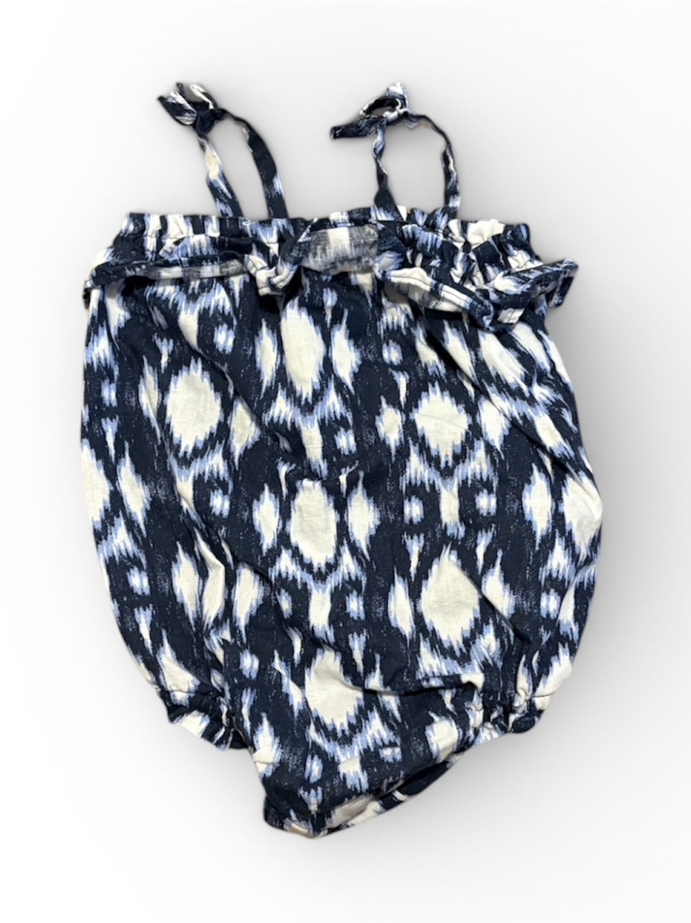 Baby GAP Navy & Cream Ikat Print Romper